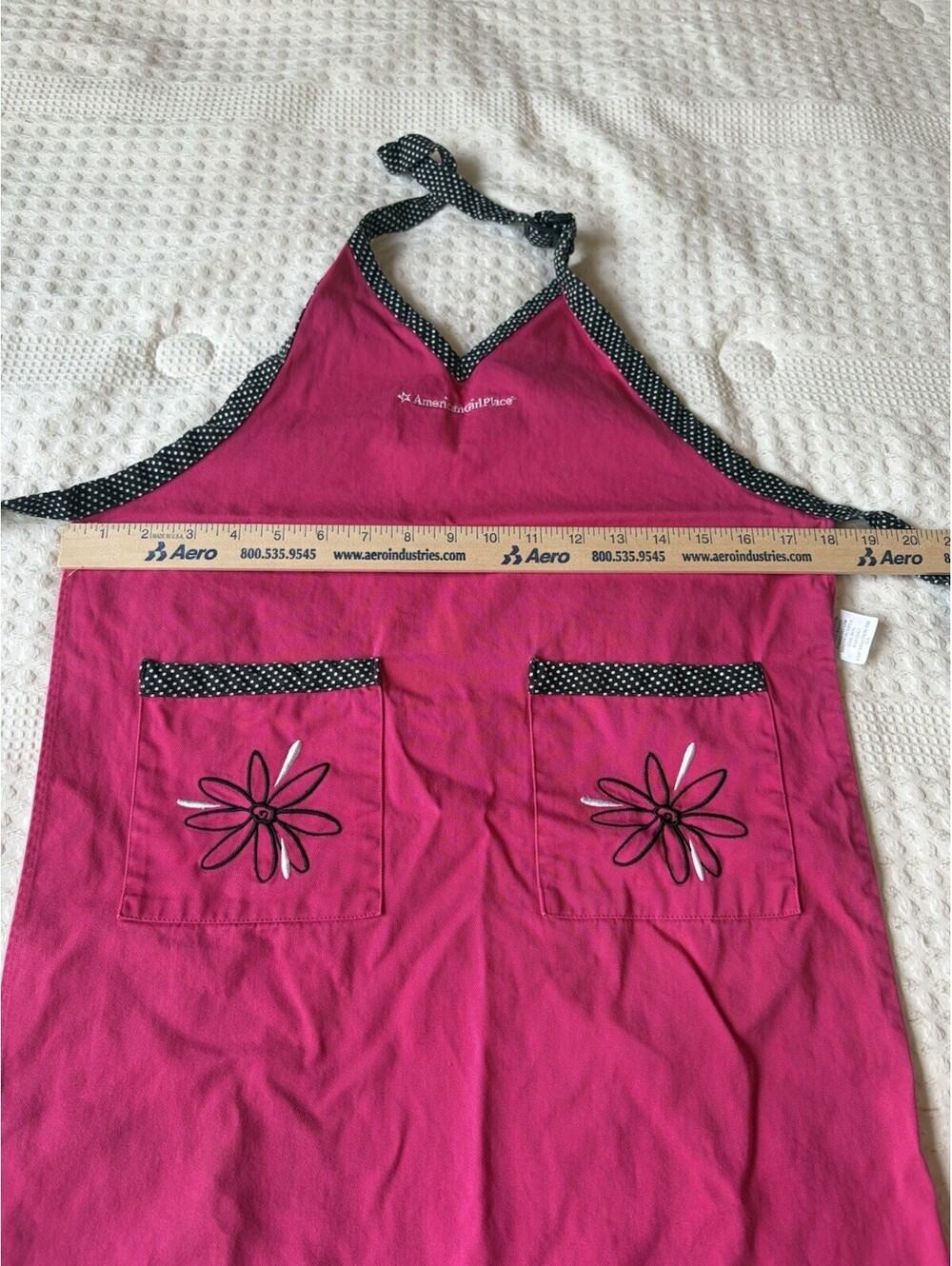 Authentic American Girl Place Child Size Apron Pink Black Y2K Baking - Picture 5 of 6